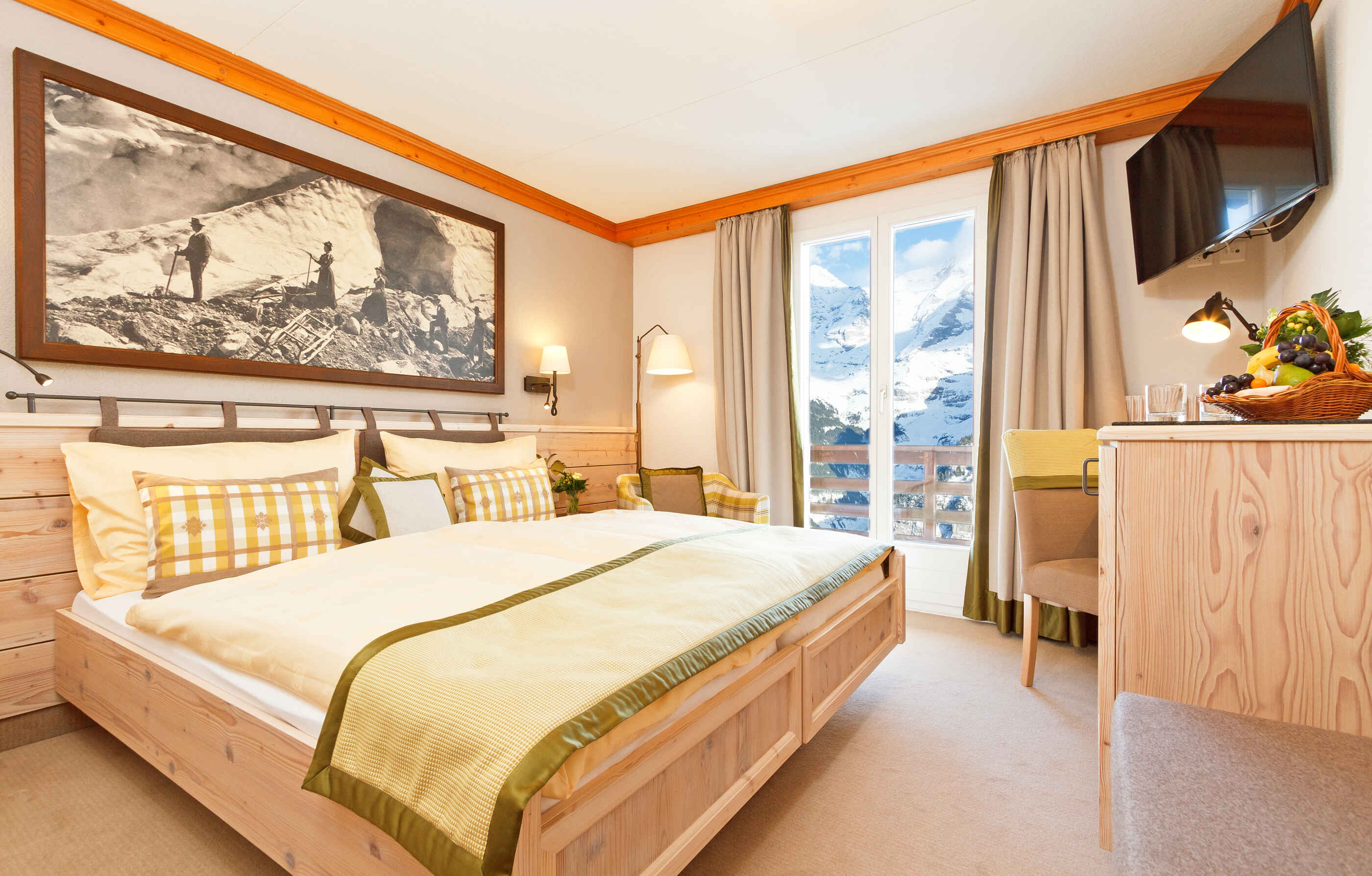 Hotel Eiger, Mürren: Doppelzimmer mit Eiger Bergblick