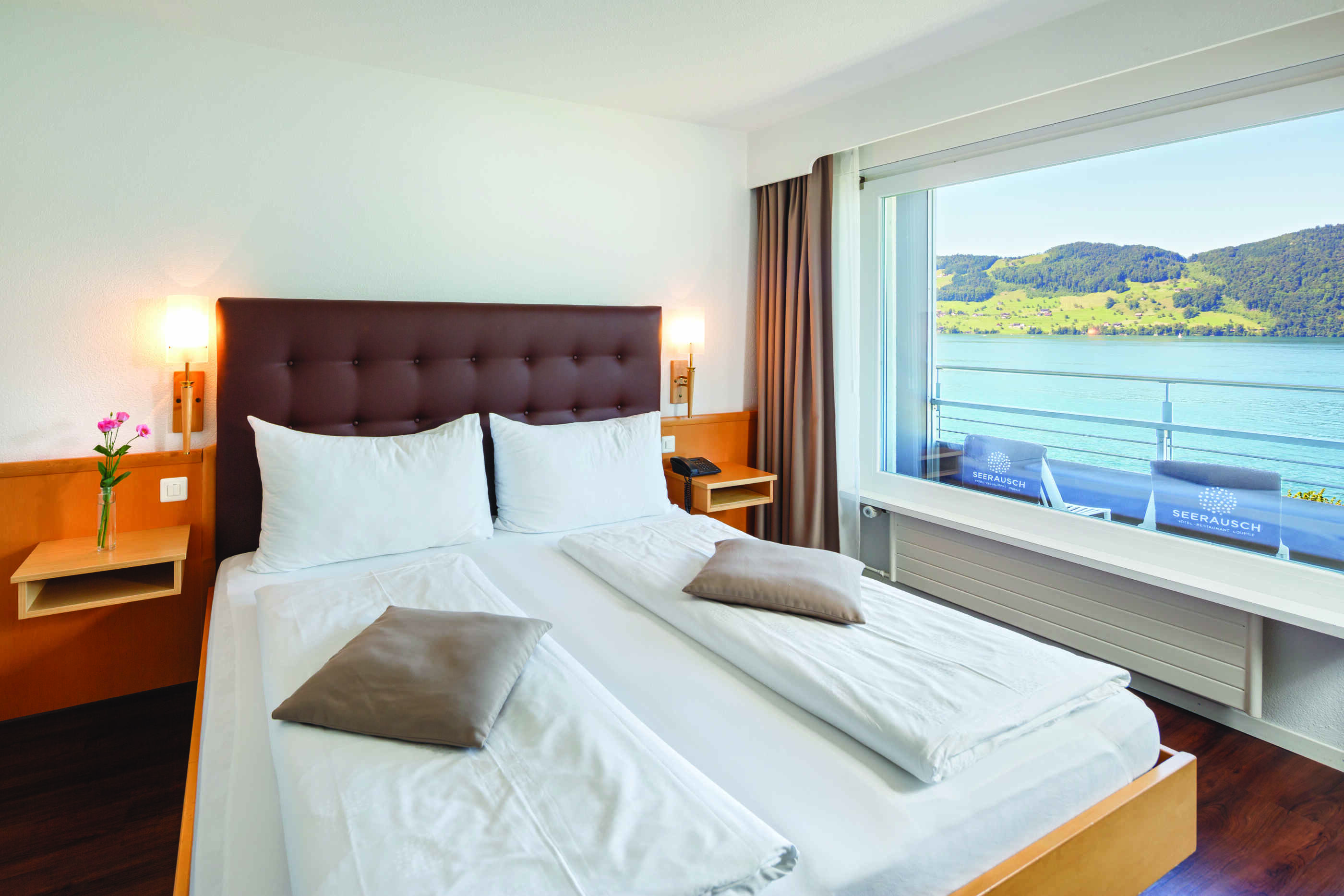 Hotel Seerausch, Beckenried: Panorama Doppel- oder Zweibettzimmer - Seesicht