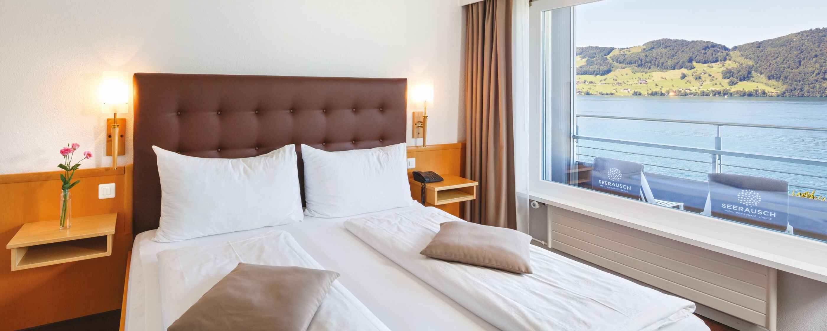 Hotel Seerausch, Beckenried: Panorama Doppel- oder Zweibettzimmer - Seesicht