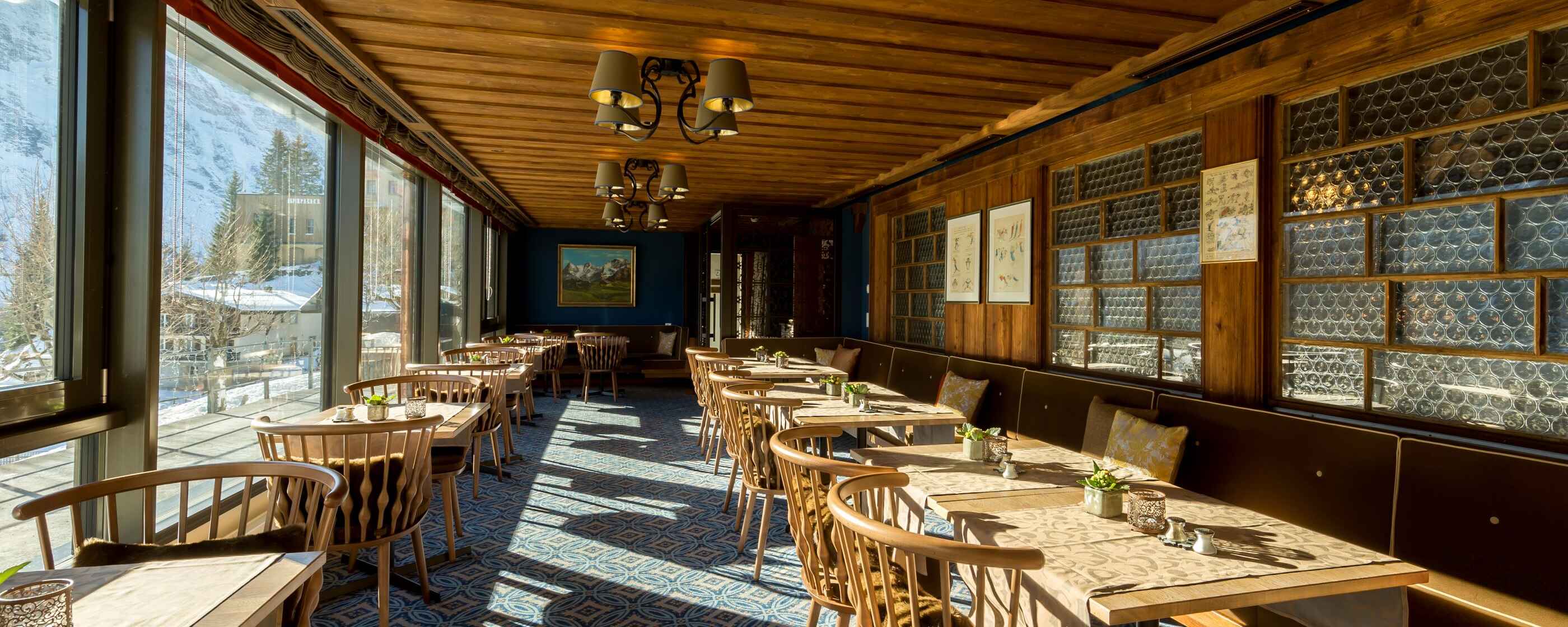 Hotel Eiger, Mürren: Restaurant Eiger Saal