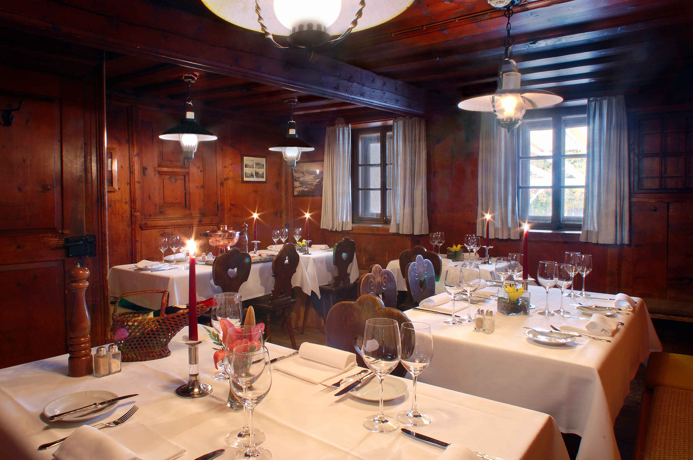 Hotel Schweizerhaus, Maloja: Restaurant Engadiner Stübli