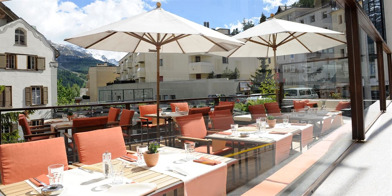Hôtel Schweizerhof, St. Moritz : terrasse