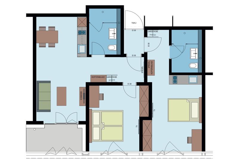 Aparthotel-aarau-WEST, Aarau-Oberentfelden: 3-Zimmer Apartment